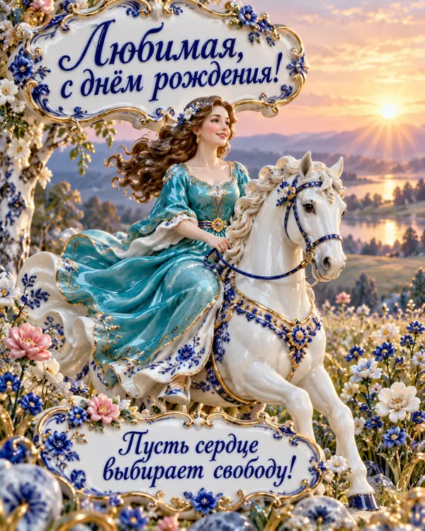 Прогулка верхом: Любимая, с днём рождения! Пусть сердце выбирает свободу!