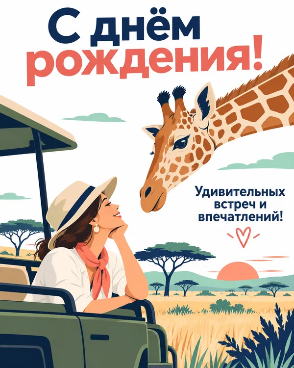 Утро в саванне: С днём рождения! Удивительных встреч и впечатлений!
