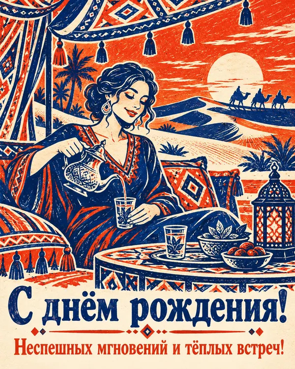 Чаепитие среди дюн: С днём рождения! Неспешных мгновений и тёплых встреч!