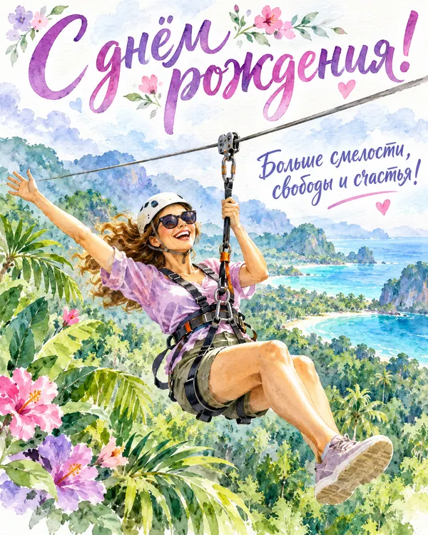 Полёт над джунглями: С днём рождения! Больше смелости, свободы и счастья!