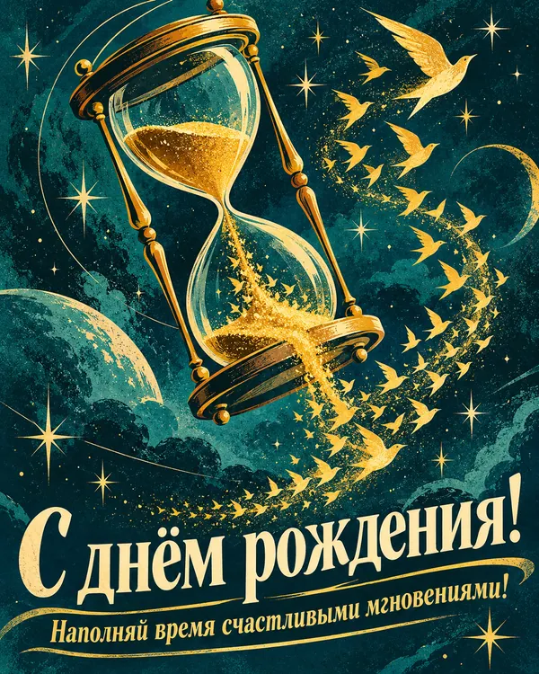 Песочные часы мечты: С днём рождения! Наполняй время счастливыми мгновениями!