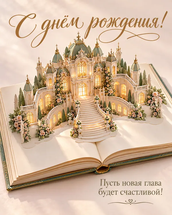 Книга с дворцом желаний: С днём рождения! Пусть новая глава будет счастливой!