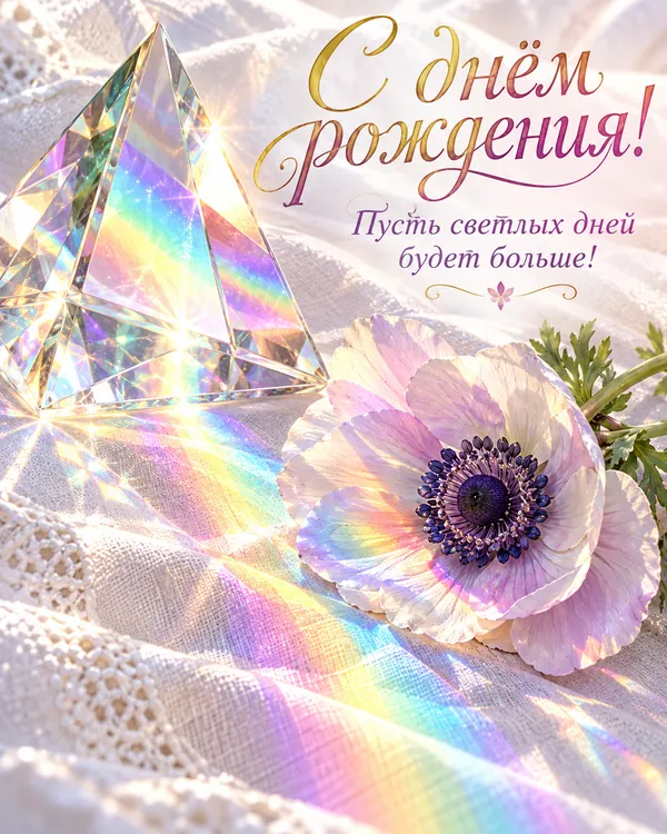 Радуга в хрустальной призме: С днём рождения! Пусть светлых дней будет больше!
